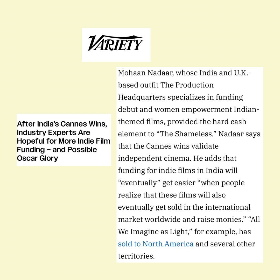 tphqltd's tweet photo. @mohaannadaar featured in @variety ! 🙌

Produced by @urbanfactory_films @akkafilms @houseonfire #klasfilm @tphqltd

#variety #tphq #cannes2024 #varietymagazine #canneswinner #independentmovies #indianmovies https://t.co/1MjdTEPA8k