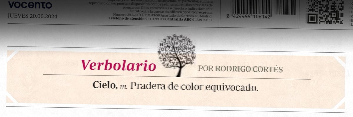 Verbolario's tweet photo. «Cielo»; 20/jun/2024: voz n° MMMCCXXIX @rodrigocortes https://t.co/rj38mb82OW