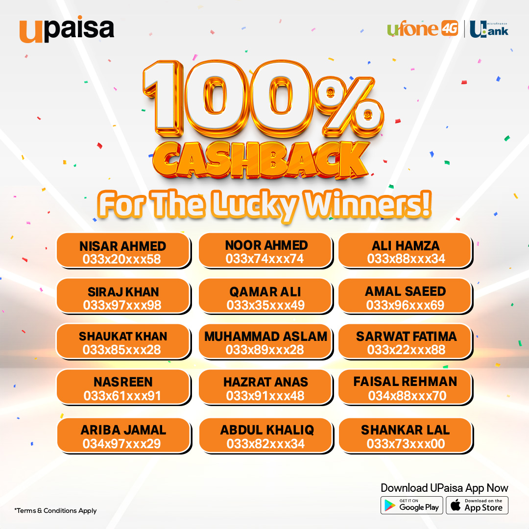 UpaisaOfficial's tweet photo. Way to go on your big win, Congratulations! 🥳❤️
Who's up for the next victory? 👀
Grab your chance now and clear your bills with UPaisa! 😁
#UPaisa #UBank #LuckyDraw #BillPayment https://t.co/YM286hdkXv
