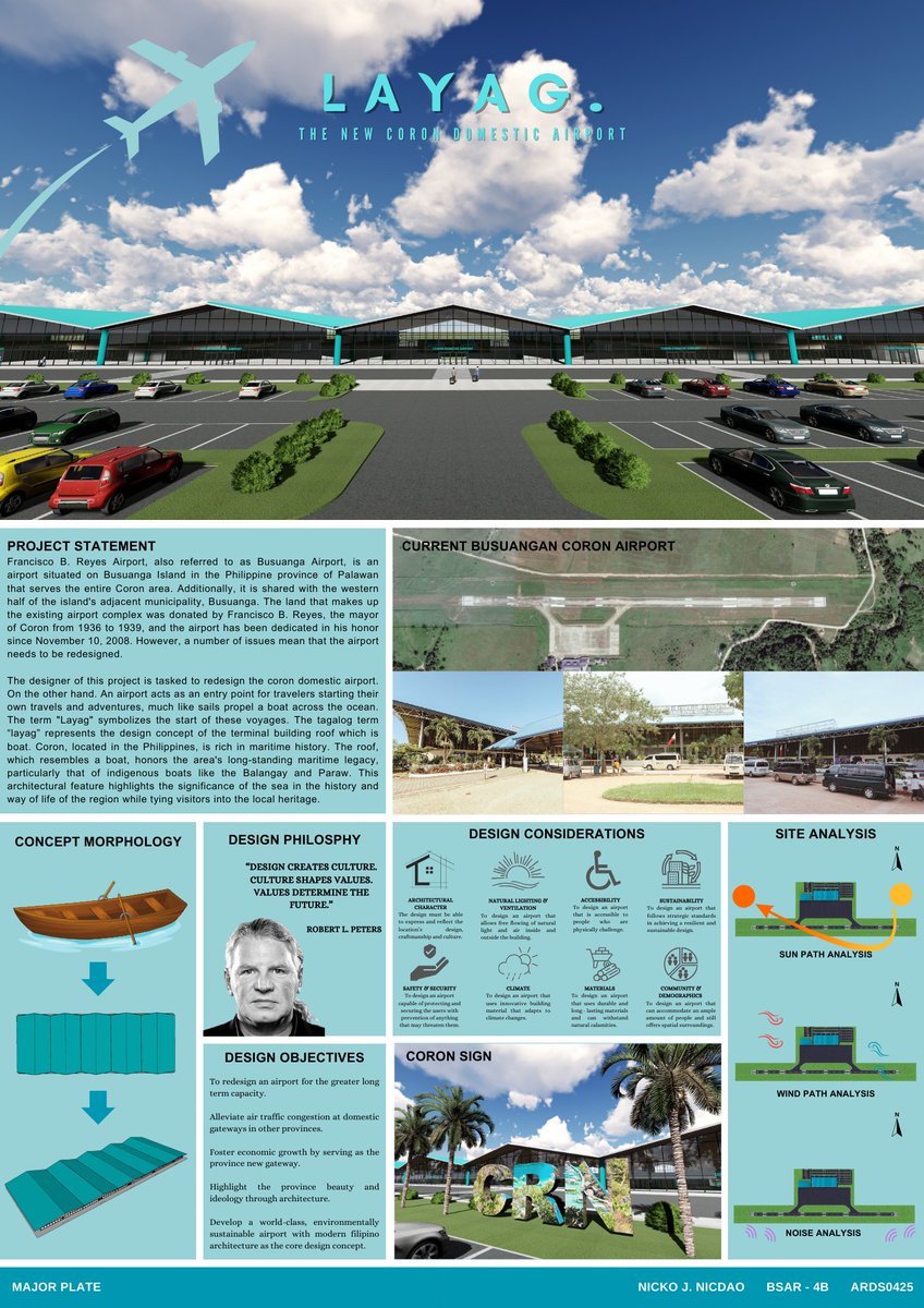 ThoughtsArki's tweet photo. LAYAG: The New Coron Airport

Architectural Design 8

AutoCAD l SketchUp l Lumion l D5 Render l Canva https://t.co/AMyesWHrPC