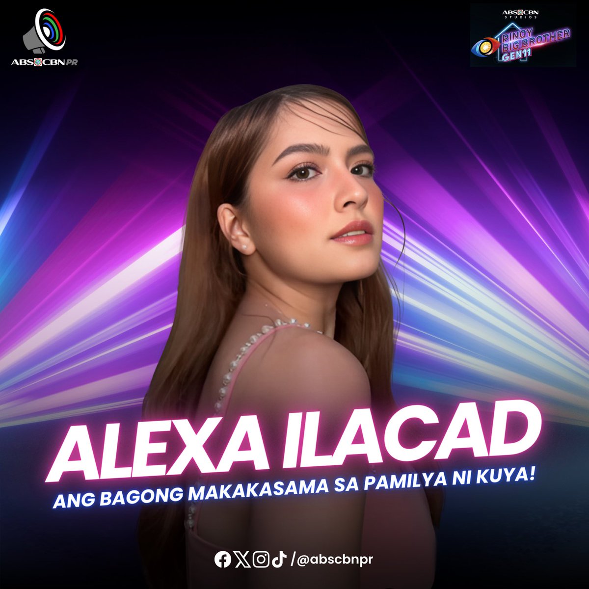 ABSCBNpr's tweet photo. Gen Z reprezent mag-ingay!! eyyy! 😎Dahil si Alexa ang bagong makakasama natin sa Pamilya ni Kuya 😇✨

#PBBGen11 #PBB11HousemateAko https://t.co/KTWh738uH6
