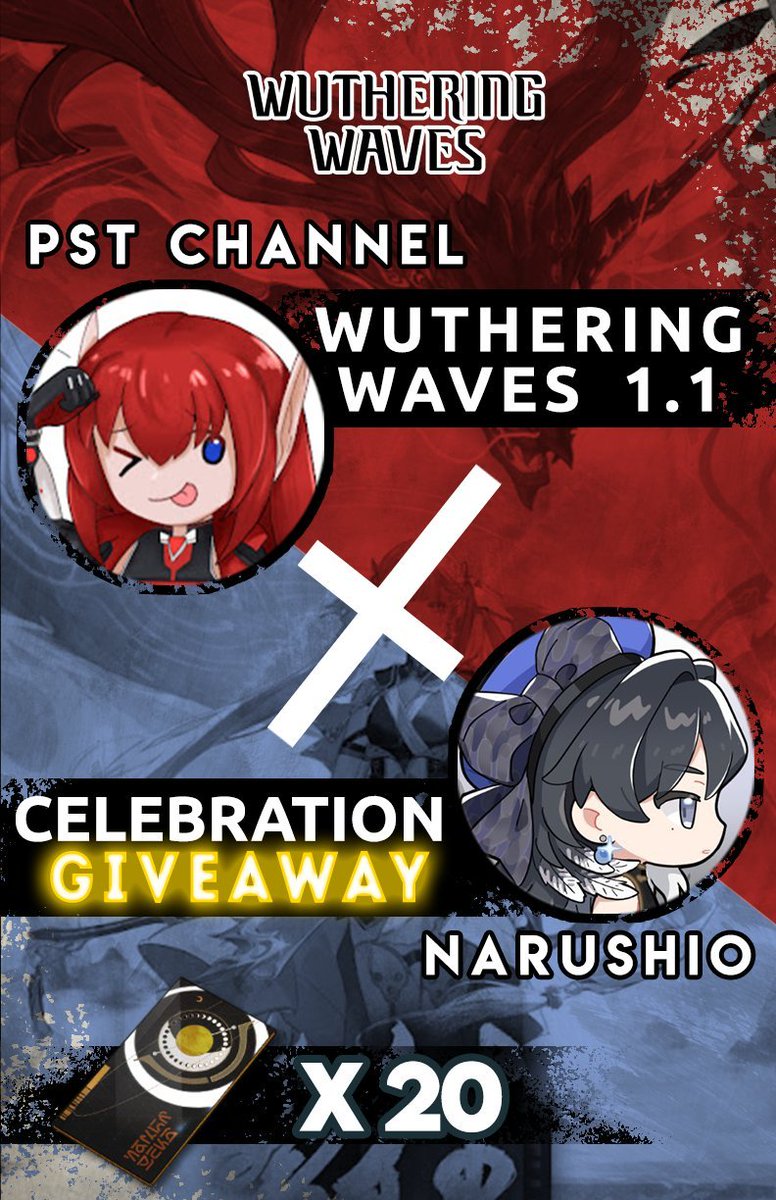 Naruvt0's tweet image. To celebrate the first big patch in Wuthering Waves, I'm hosting a giveaway in collaboration with @Arikapsu
 
We are giving away 20 LUNITE SUBSCRIPTION (Daily Passes) to 20 lucky winners.
- YouTube - 5 Winners
- Twitter - 5 Winners
- Discord - 5 Winners
- Facebook - 5 Winners…