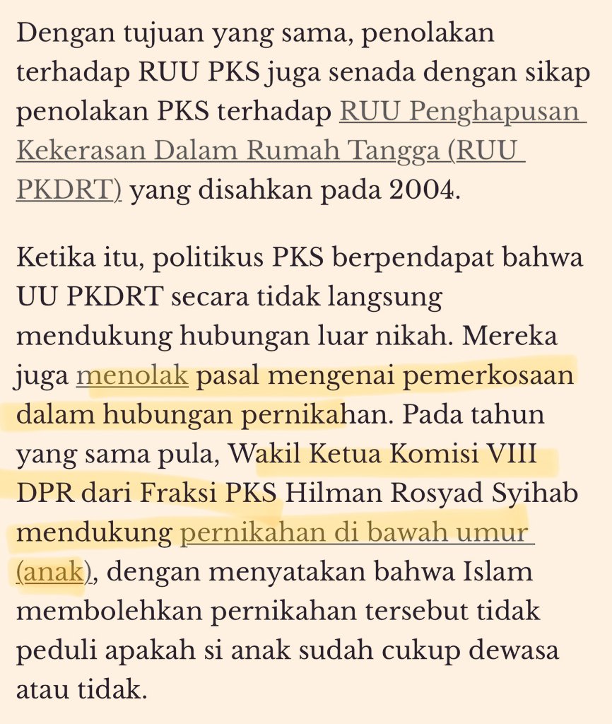Bayangin gadibolehin beda ideologi sama partai yg perjuangan politiknya kaya gini😭
Aku inget, i had one of the biggest twit war back then krn penolakan mereka.

RUU anti KDRT ditolak, RUU anti kekerasan seksual ditolak juga. Korban terbesarnya perempuan😀
