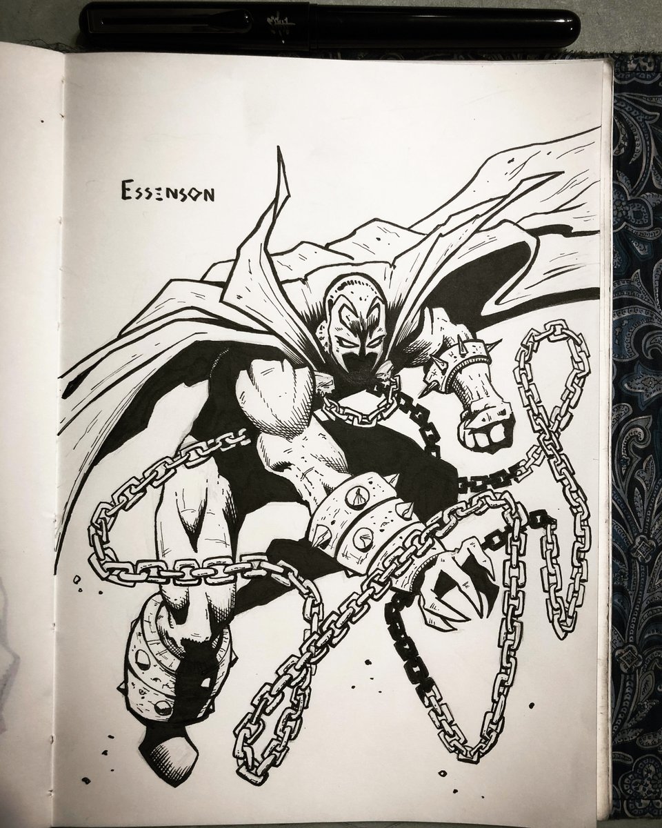 PEssenson's tweet photo. #spawn #inkdrawing #comicart #sketchbook https://t.co/2cz3x3t7PG