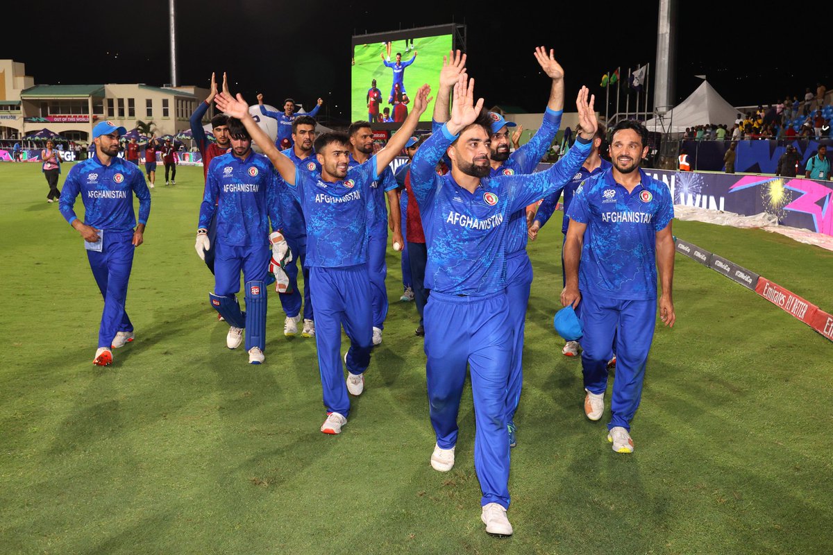 CricCrazyJohns's tweet photo. A PROUD WORLD CUP FOR AFGHANISTAN 👌 

- Beaten NZ in Group stage, beaten AUS in Super 8 and entered into the Semi-final. This is the rise of their cricket, lots of hope for the future and they will be one of the force. ⚡ https://t.co/wv4CeemqVr