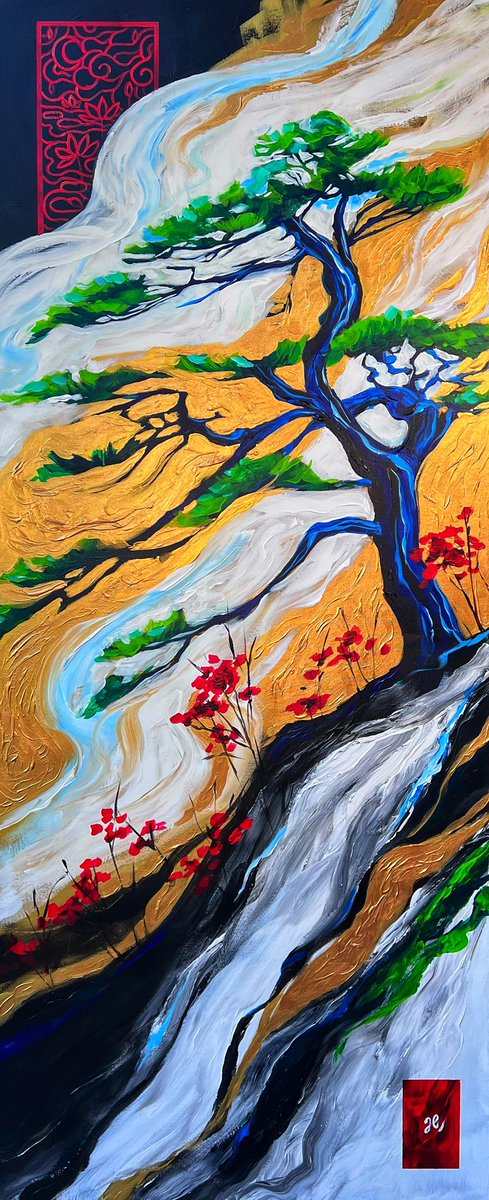 Lots of travelling lately and work, but finally finished my second painting for our kitchen!

Used a lot of gold paint, so much fun.