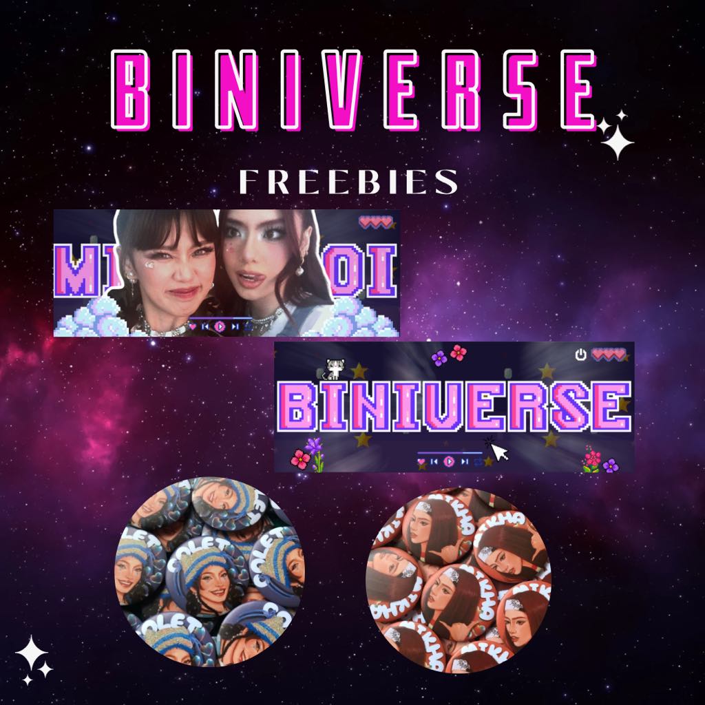 👾 mini fan support 👾 

i'll be giving away MIKHALOI banner &amp; MIKHOLET button pins  

— available on BINIVERSE day 1
— 1:1 (limited qty)
— like &amp; rt , just show this tweet to claim
— date, time, and loc tba