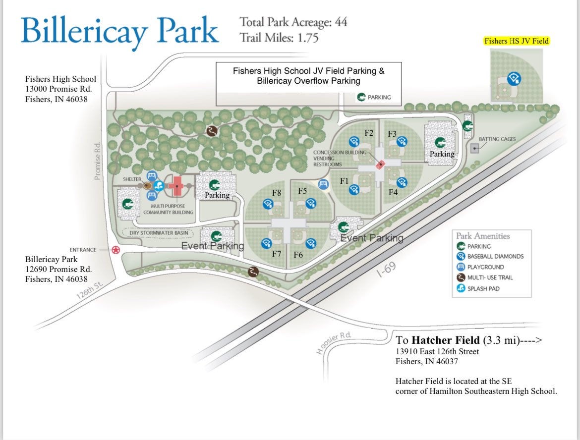 We are hosting our annual Battle at the Bill tourney this weekend. Pool play begins Thursday with bracket play wrapping up on Sunday. You can follow along on TourneyMachine:
sxa56.app.goo.gl/dAVi5i3Txf741g…

Below is a map of Billericay Park to help you locate your field and parking.