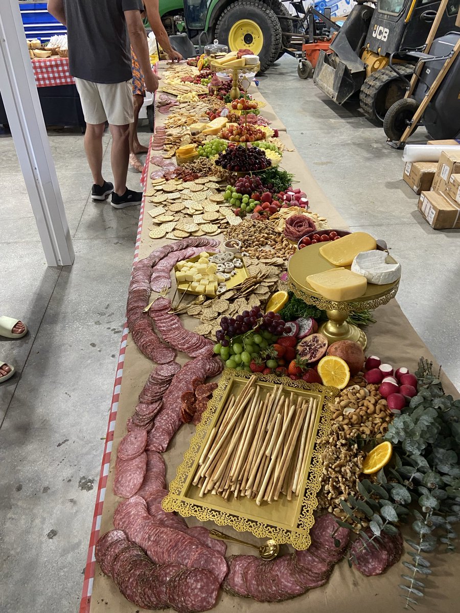 ⁦<a href="/msmallmon/">Michelle Smallmon</a>⁩ check out this charcuterie board at a barndominium party I attended recently. Gotta love the #midwest!