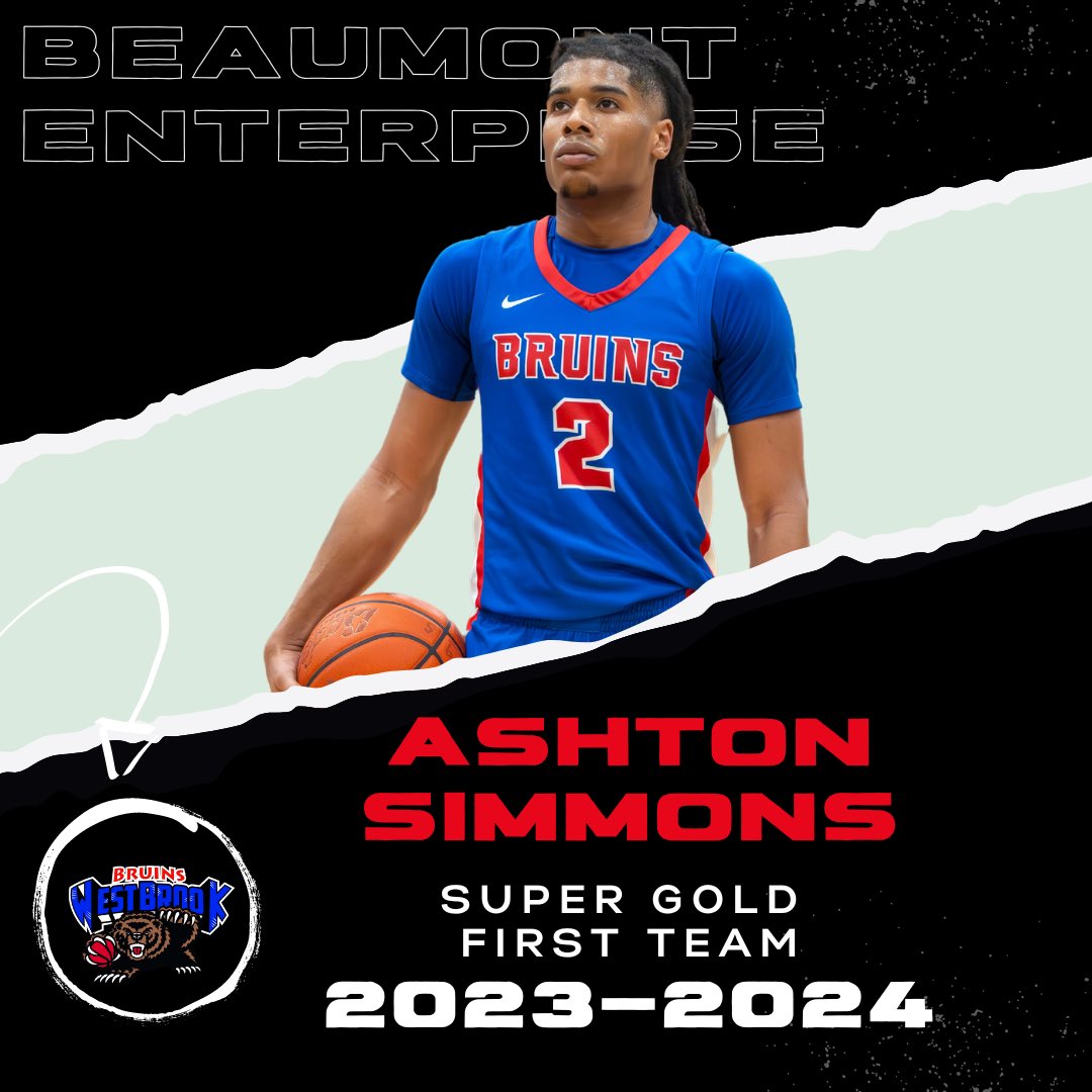 One more award for <a href="/_Ashtonsimmons2/">Ashton Simmons</a>, who is now a student at TCU! Ashton has just earned a spot on the <a href="/Beaumont_Sports/">BmtEnterprise Sports</a> Super Gold 1st Team for the 2nd consecutive year in a row! 

CONGRATS to Ashton on a phenomenal high school journey, and here’s to your continued success at TCU