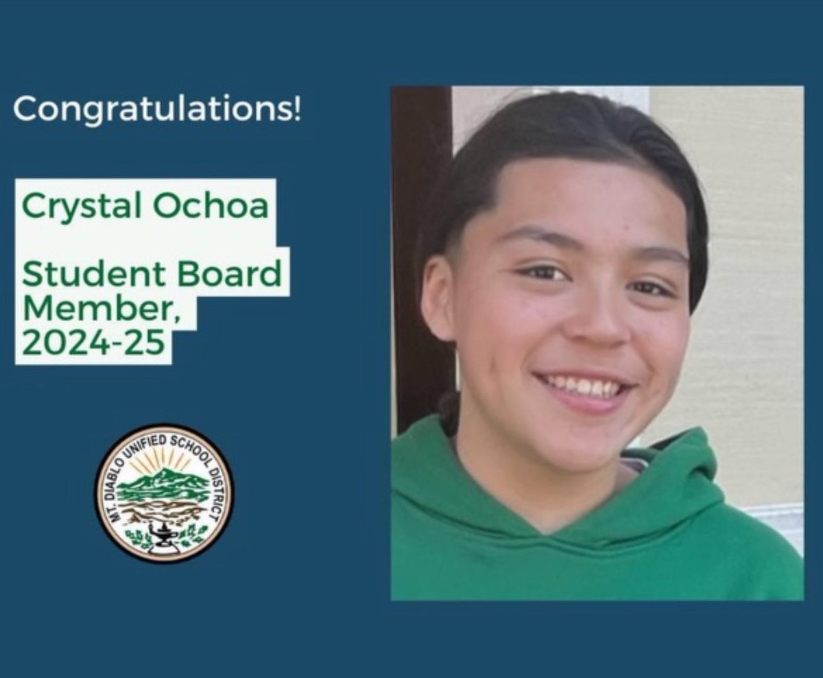 JaneEMoseley's tweet photo. I am so incredibly proud of Crystal! She has overcome so many challenges and I cannot think of anyone more deserving than her. @MtDiabloUSD https://t.co/qdS06AIH8c