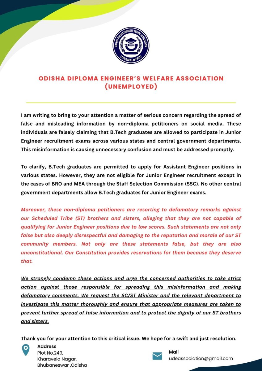 uedeaodisha's tweet photo. 🚨 Attention! 🚨
Defamatory remarks against ST community members are unacceptable and unconstitutional. We urge authorities to act against hate &amp; atrocities against the community. 

@MohanMOdisha
@CMO_Odisha
@SecyChief 
@_anugarg 
@abhayips86 
@HansrajMeena 
@AcharyaPitamba1 https://t.co/szQNUM5h9U