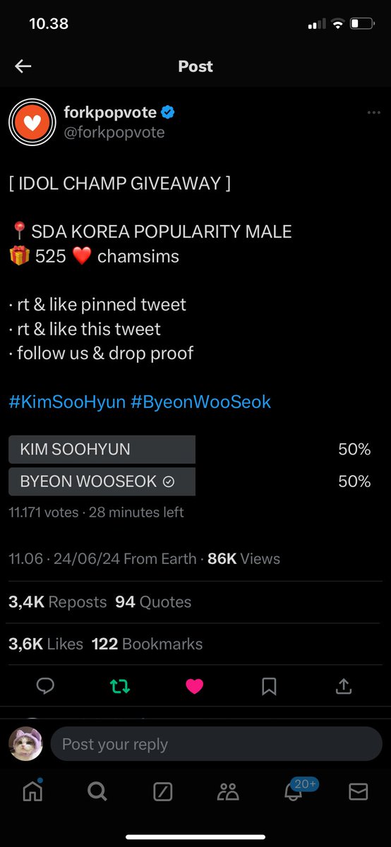 haloholaw's tweet photo. @forkpopvote Done for #ByeonWooSeok https://t.co/OGH7WjR7u8