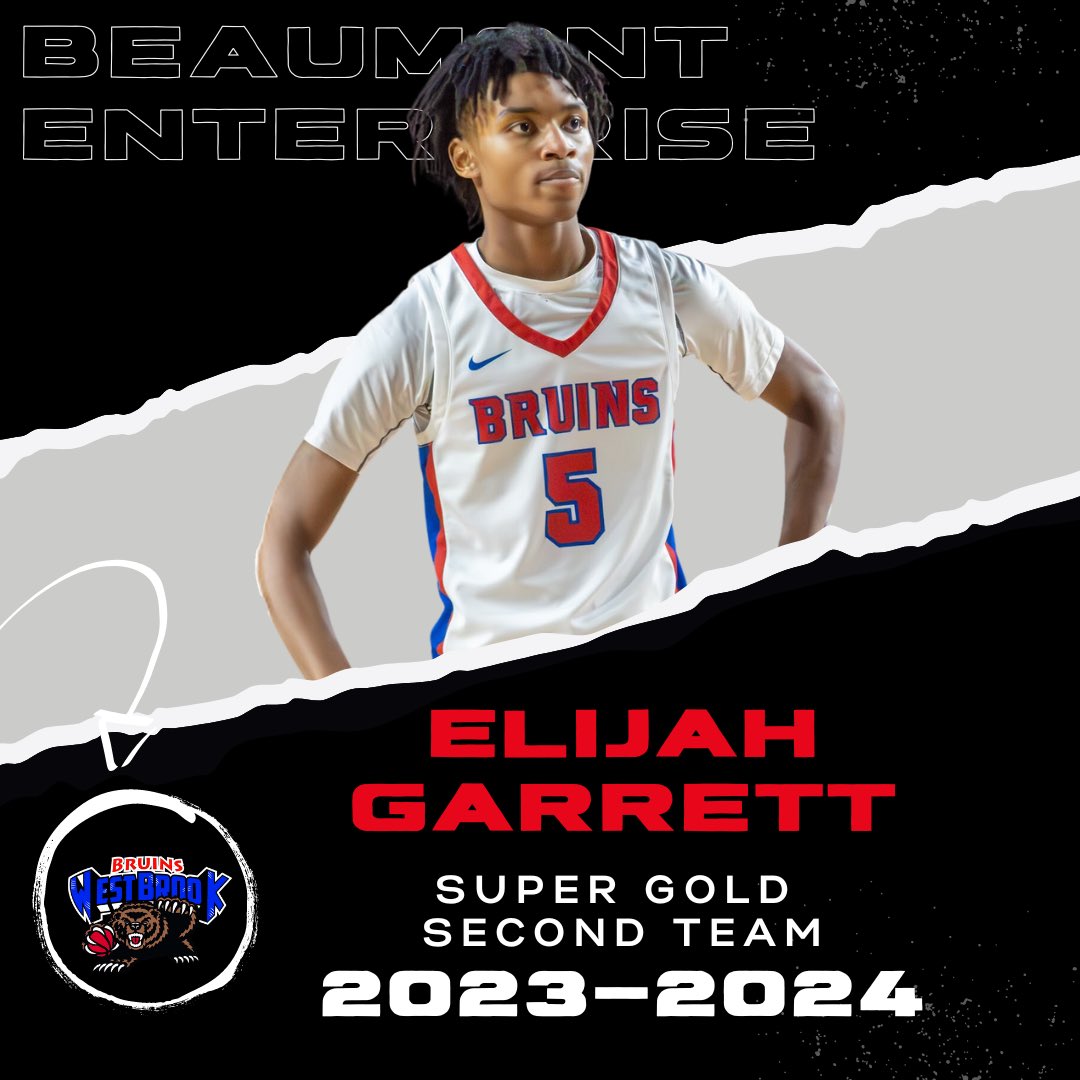 Congratulations to sophomore <a href="/_elijahhh5/">Elijah Garrett</a> on being named to the <a href="/Beaumont_Sports/">BmtEnterprise Sports</a> Super Gold Second Team! 

This achievement highlights your hard work, dedication, and talent on/off the court. Keep striving for excellence, and we are excited to what the future has in store for you!