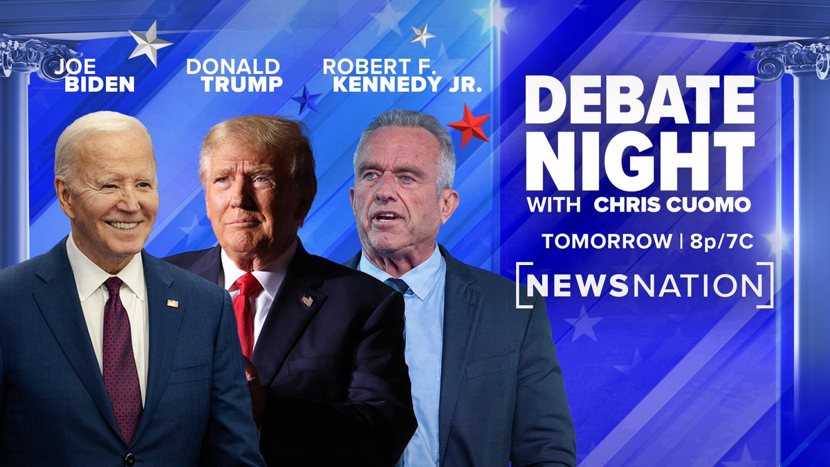 NewsNation's tweet image. Biden, Trump, &amp;amp; @RobertKennedyJr Thursday night ONLY ON NEWSNATION 8p/7C.To find NewsNation on your screen go to
trib.al/mpCSnoX.
