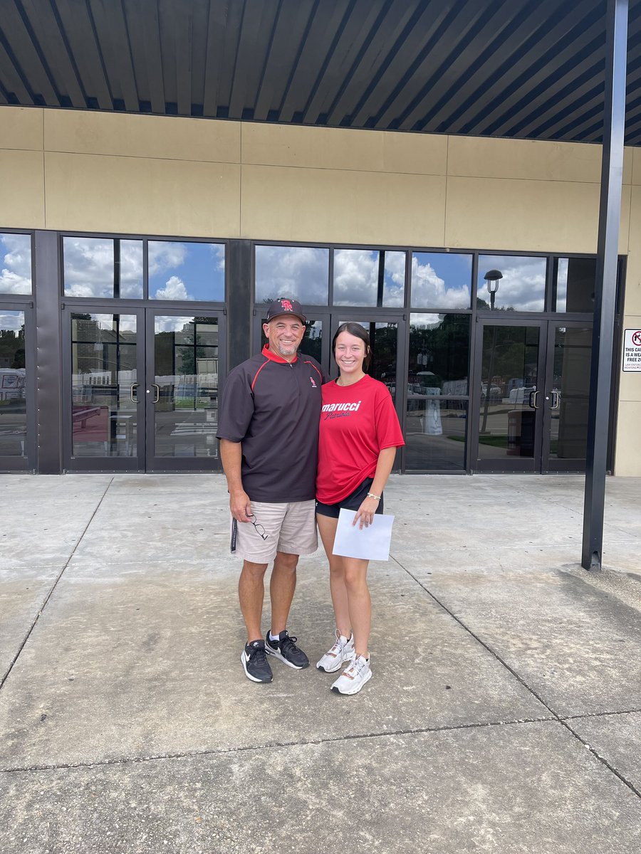 MarucciPatsBR's tweet photo. Hailey Hebert (2025) @HHebert2425 enjoyed her visit at BRCC today with Coach Mark Suire @coachsuire! Thank you Coach for the hospitality! #maruccipatriots https://t.co/u9YAuDQ68f