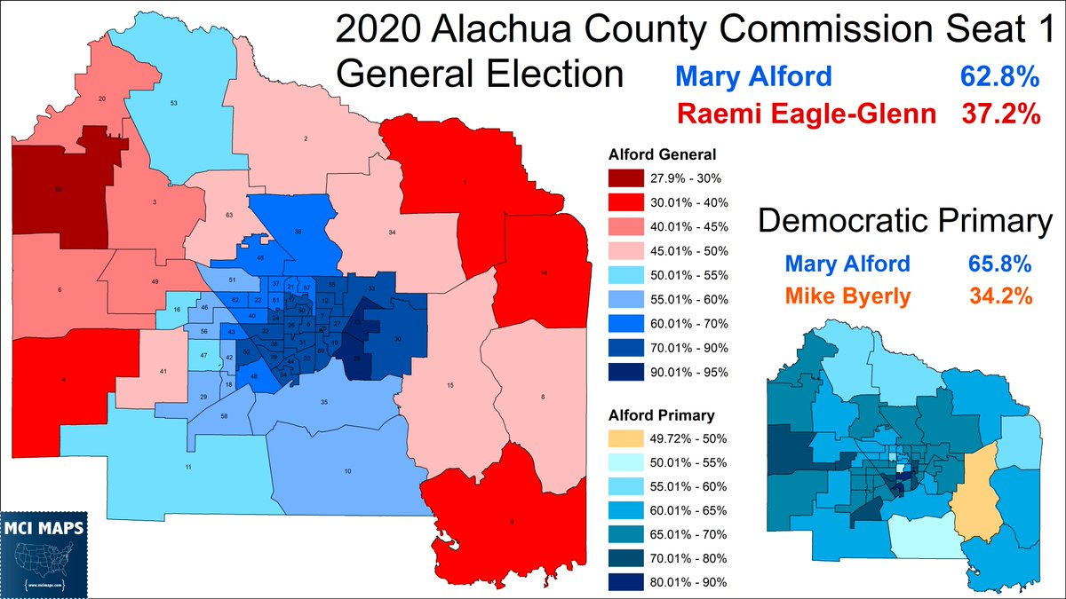 MappingFL's tweet photo. Day 27 #MappingPride🌈

In 2020, Mary Alford became Alachua County's first openly LGBT county commissioner.  She easily won both the primary and general election.

In the general she outperformed Biden by 1%, not receiving any major anti-gay backlash at the polls #flapol https://t.co/B8F90PcCGG