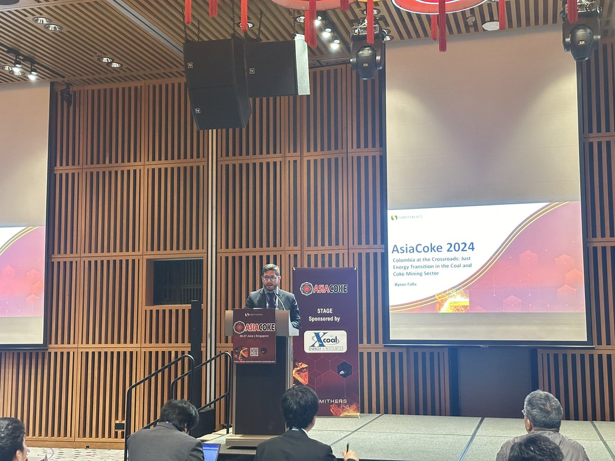ByronFallaD's tweet photo. Thanks to Smithers for AsiaCoke 2024. Great opportunity in the Asian market, vital for our metallurgical coke from Colombia. Our message: a sector working together for a robust and sustainable global supply chain 🇨🇴🌏 #coal #metcoke #sustainability #market" https://t.co/UHgOvTUbFs