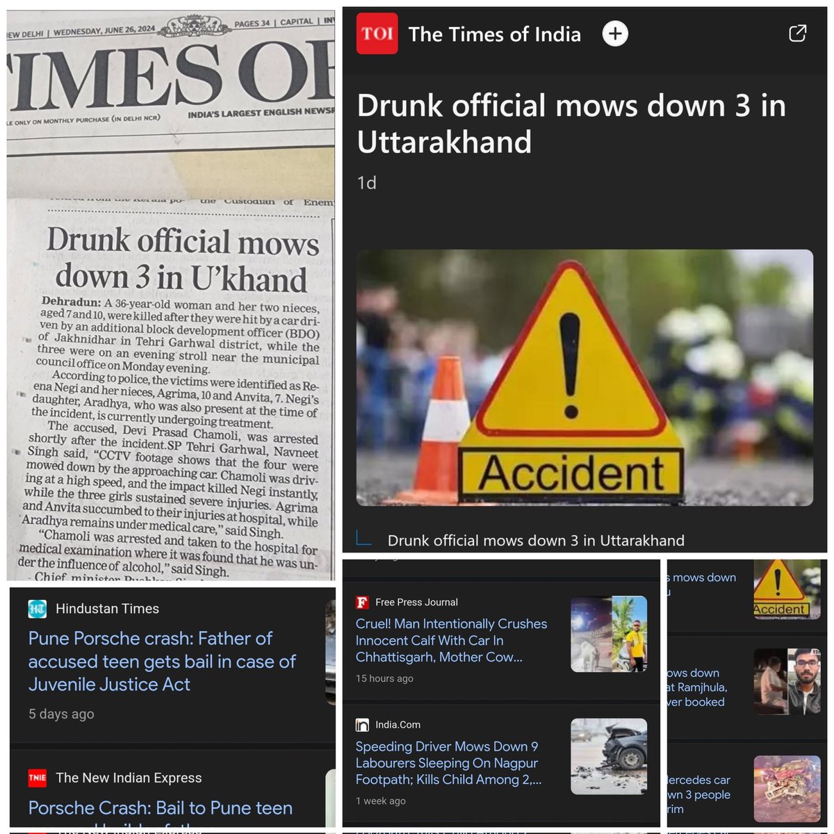 pandeyrs's tweet photo. Only the #Dates and #Location is changing. It's coming faster and faster near you!
Yesterday again India lost #ReenaNegi(36 F), #Agrima (10 F), #Anvita (7 F) and another 800+ and it will continue to be in the #NewsPapers until #India, until you&Me take this movement to declare this as our #NationalSecurityThreat, #NationalHealthCrisis like #Covid19.
An #Uncontrolled vehicle can be deadlier than a #Bullet.
Nothing less than a #PublicMovement is needed to put it on #NationalPriority.
When? Wait not until it hits near you!
Charity begins at home! Let's #BeTheChange
#JabHumBadlengeTohDeshBadlega
Let's keep it burning in the #PublicMemory until we free India from these avoidable #RoadDeaths.
What do you think went wrong in yesterday's Uttarakhand killing?
#PassionWithPurpose
