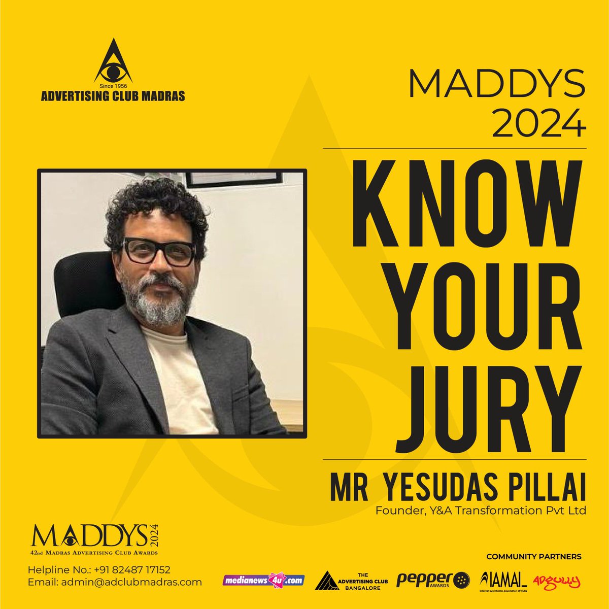 s_yesudas's tweet photo. Being part of a jury is a valuable learning experience for the juror as well. Thank you, Ad Club Madras https://t.co/IU6nKR4JK9
