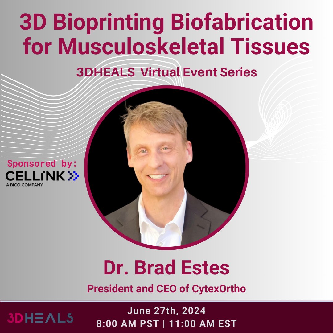 3dheals's tweet photo. #Joinus #VirtualEvent #3DBioprinting #Bioprinting #Biofab for #Musculoskeletal #Bones #TissueEngineering https://t.co/F05lEQwh6e https://t.co/3lOfpL2usp