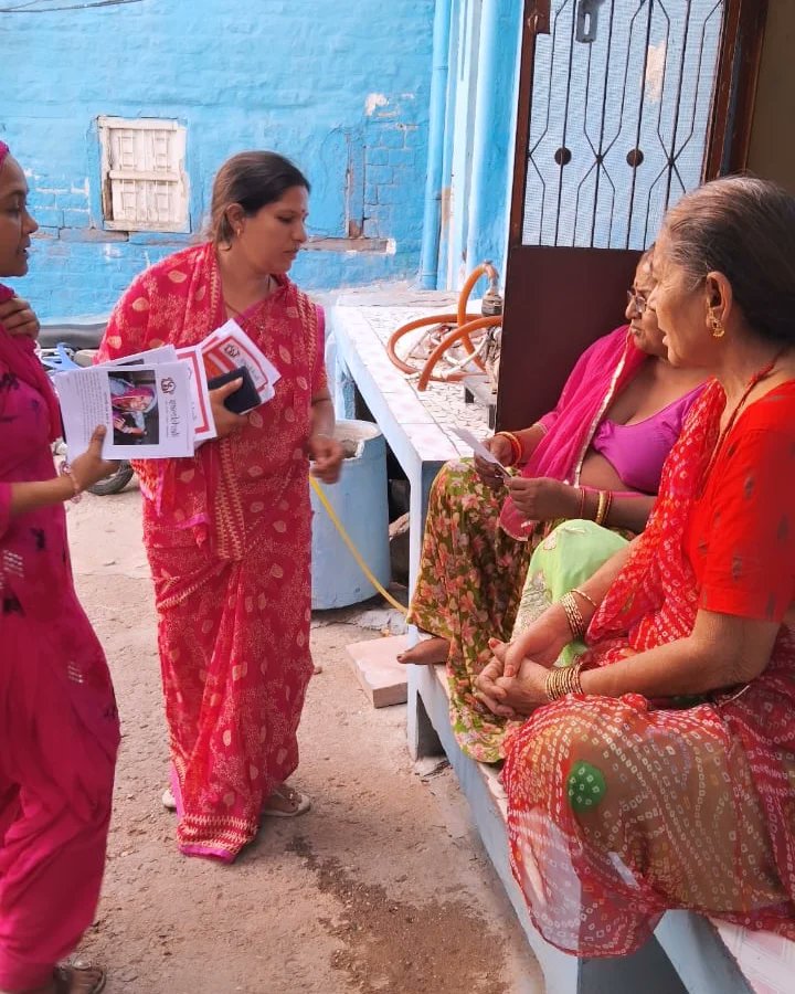 SambhaliTrust's tweet photo. How do we reach out to the community unaware of the Trust or not active on social media to share our helpline number? We go door to door, explaining our efforts and asking them to spread the word. It’s been effective!#CommunityOutreach #SambhaliTrust #WomenEmpowerment https://t.co/6gtILlp6Tv