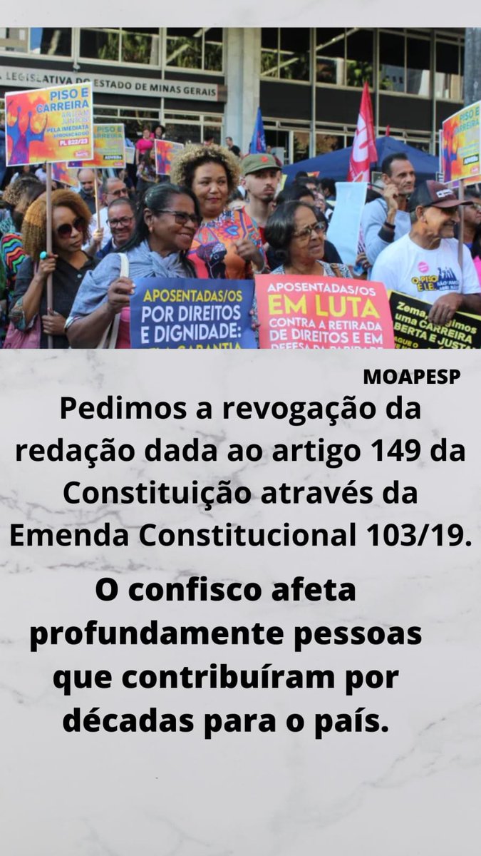 O enfrentamento à violação do direito dos idosos foi vencido, graças aos Ministros do Supremo. Basta agora que o Sr. <a href="/gilmarmendes/">Gilmar Mendes</a> prossiga ilegalizando o art.149 da EC 103/19!

<a href="/STF_oficial/">STF</a>
<a href="/LRobertoBarroso/">Luís Roberto Barroso</a>
<a href="/alexandre/">R.s</a>
Liberem Já
#AposentadoriaDigna