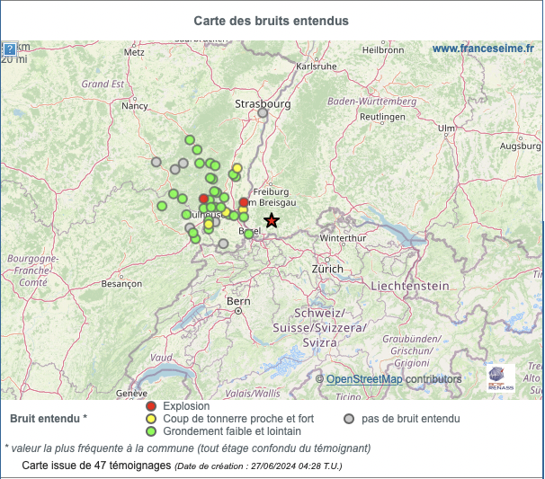 FranceSeisme's tweet photo. #Séisme en #Allemagne 26 km au NE de Bale (le 27/06/24 3h06fr, M=4,6) selon CEA-DASE. Apportez votre témoignage aux scientifiques.
@Prefet68
@sdis68 https://t.co/zm7HzJODuj