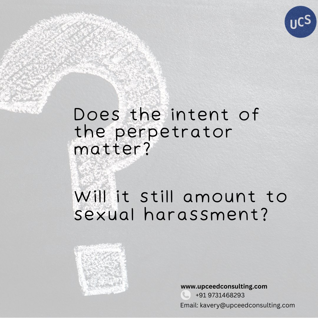 upceed's tweet photo. Does the intent of the perpetrator matter? Will it still amount to sexual harassment? Understand the intricacies of workplace harassment and your rights under the POSH Act.

Visit Our Website - https://t.co/dgm1LNPigt

#SexualHarassmentAwareness #POSHCompliance #SafeWorkplace https://t.co/gS3NO57zEd