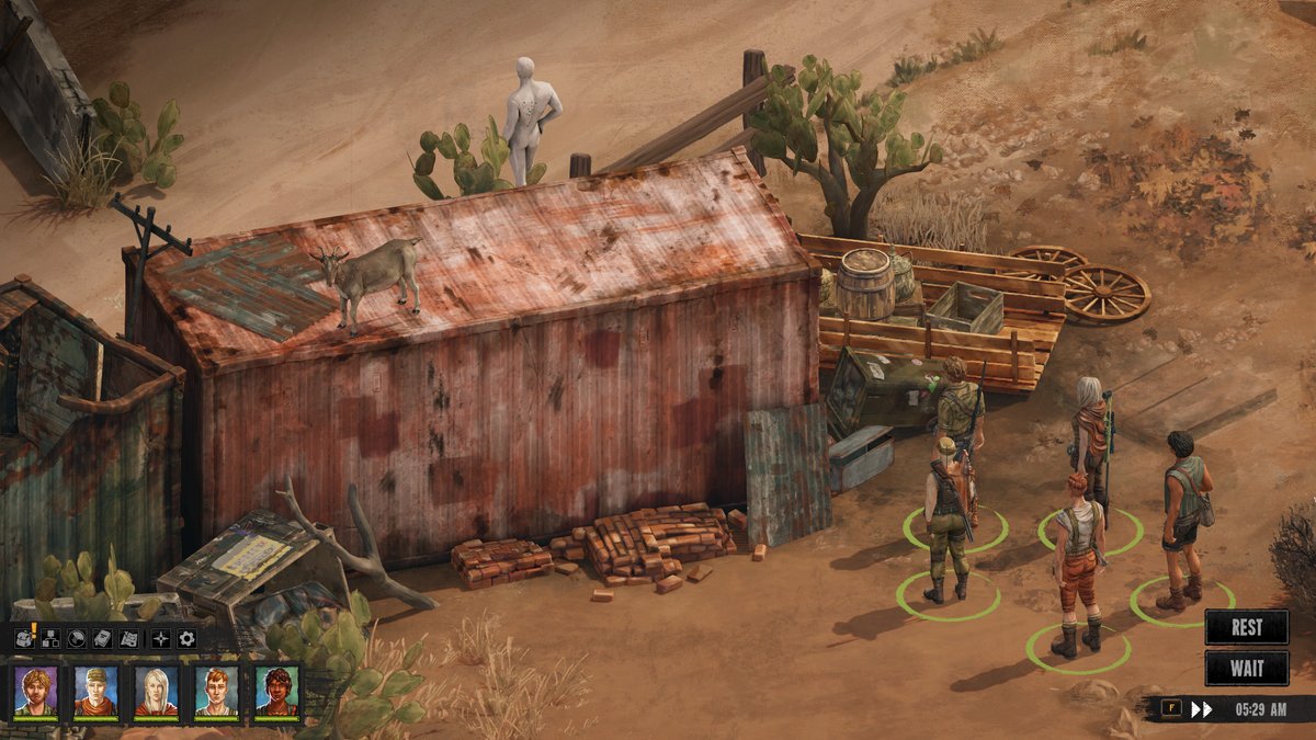 DropBearBytes's tweet image. June @BrokenRoadsGame  hotfix patch is going live in about ~12 hours.

Patch notes also includes:
- There are now more goats on things.