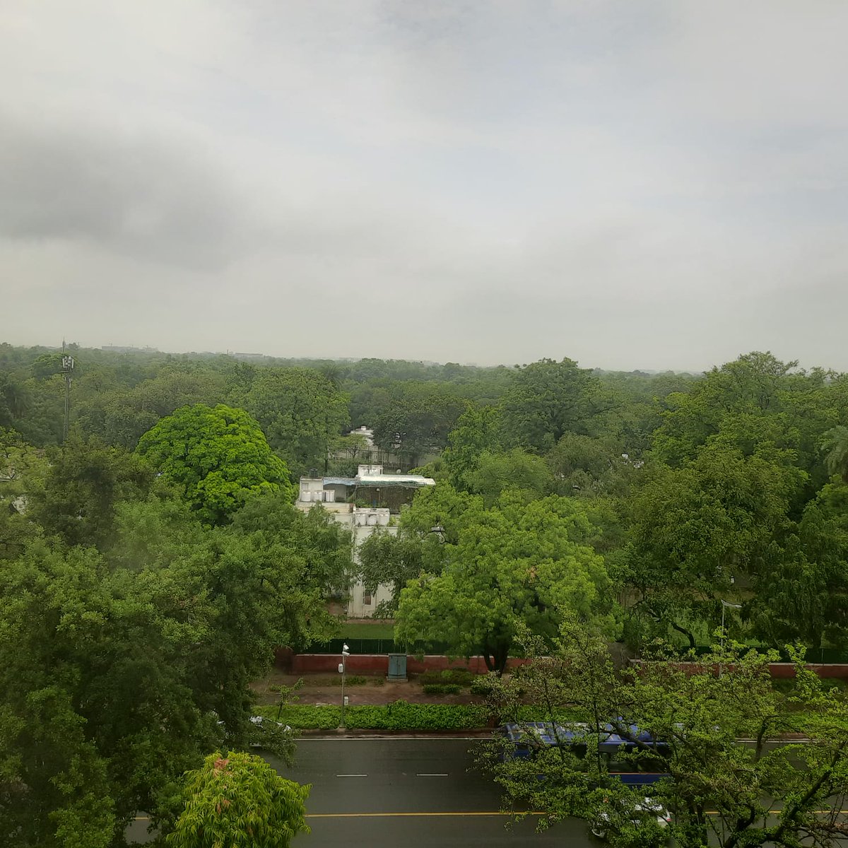 MisraKingsuk's tweet photo. At last heavy rain in Delhi----view from my work station..... https://t.co/fsem2Zp9UP