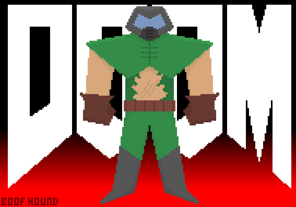 indralinium's tweet photo. With the exciting announcement of DOOM: The Dark Ages, I felt compelled to make something doomy in Aseprite! #doom #pixelart https://t.co/xWgMu3aYTc
