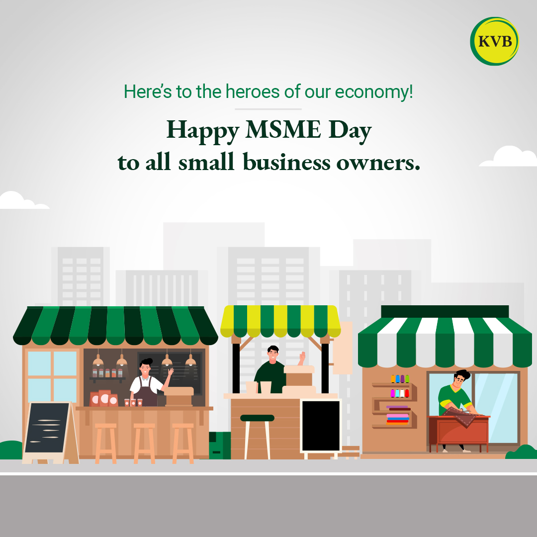 KarurVysyaBank_'s tweet image. This MSME Day, let’s celebrate and support small businesses to help them grow! 📈✨

#MSMEDay #MSMEIndia #SupportMSME #KVB #KarurVysyaBank

[Small Business, Enterprises, Karur Vysya Bank, MSME Day]