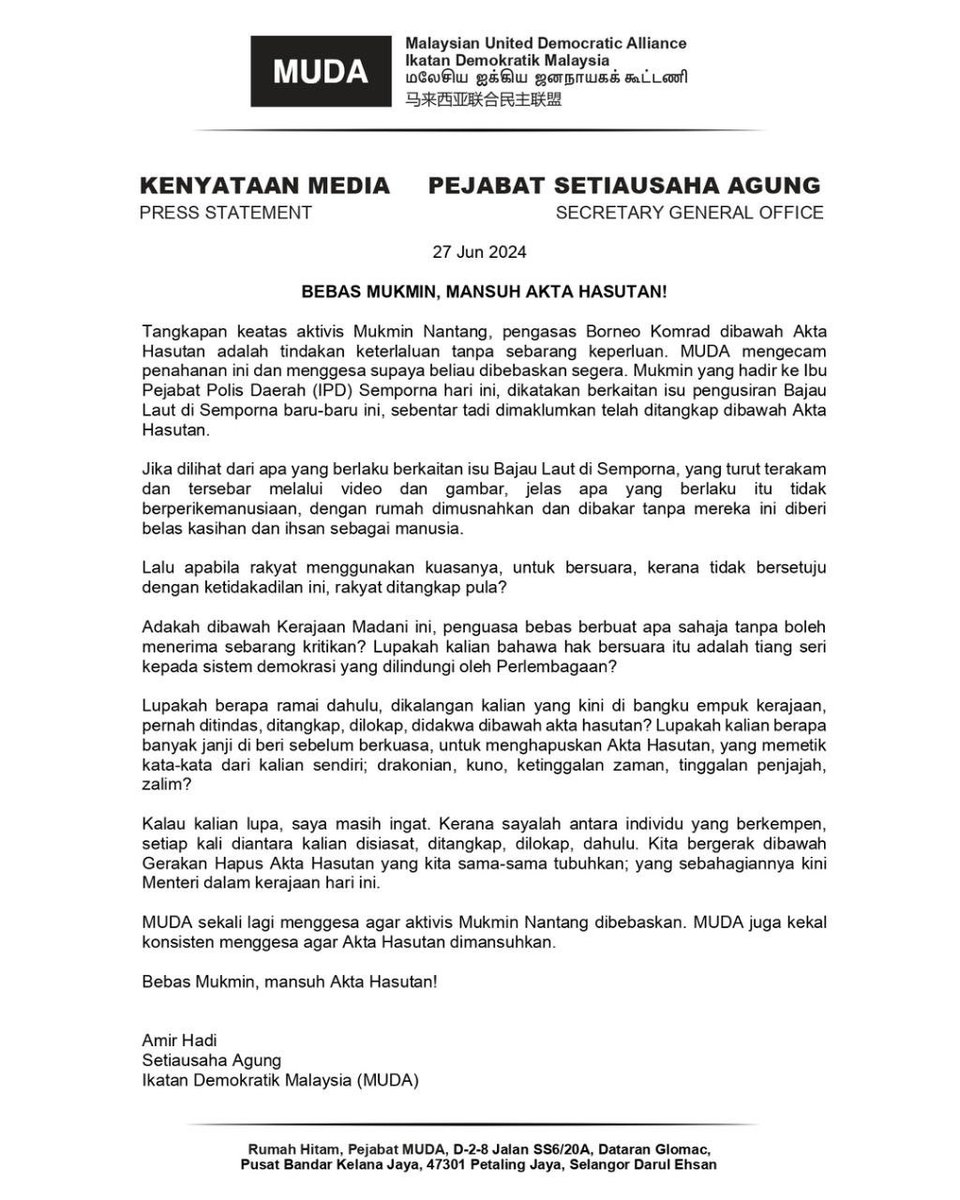 Parti MUDA tweet media