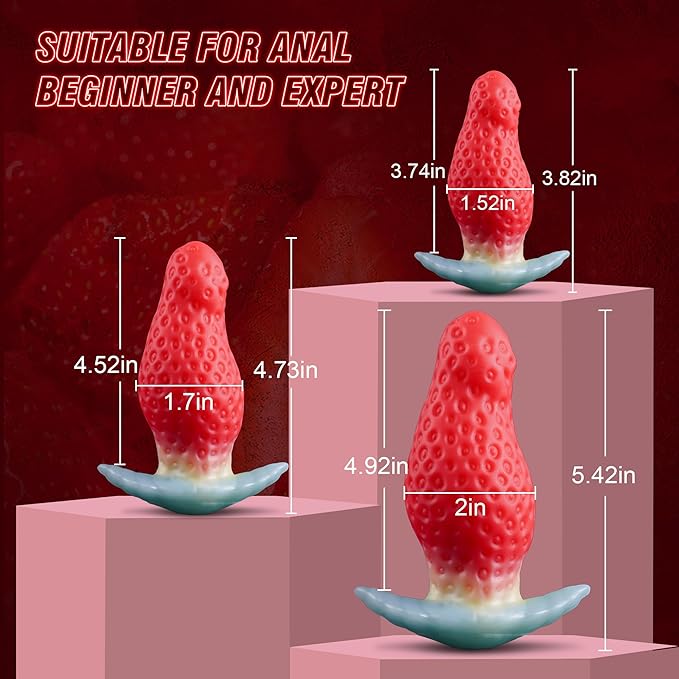 strawberry anal plug 3 Size Strawberry Anal Plug！#huge butt plug #large butt plug #anal plug