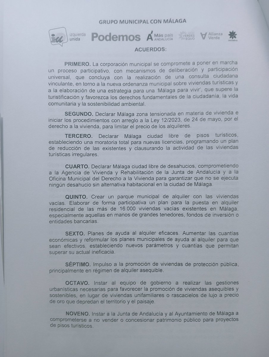 antoniamorillas's tweet photo. Día de pleno en @malaga‼️
Desde #ConMálaga trasladamos 3 iniciativas: 

🏬 Garantía del derecho a la vivienda y medidas para frenar los efectos de la turistificación

🫂Paralización de cesión de suelo municipal a universidades privadas y financiación UMA

🖍️Por una FP pública https://t.co/sgjMzSYZcp