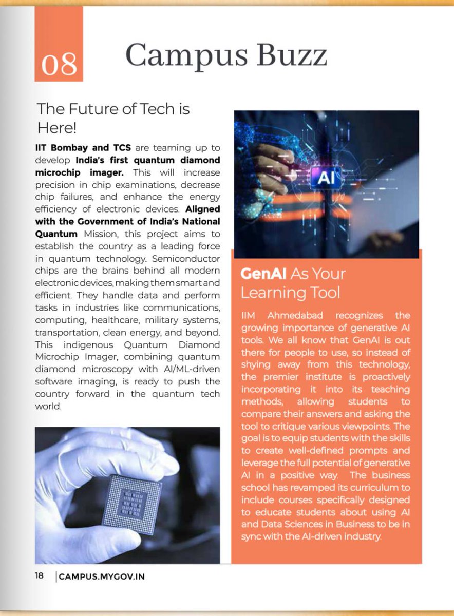 mygovcampus's tweet photo. Get your hands on the latest edition of #MyGovYUVAAM. Witness the victory of young talent at the IndiaSkills Competition, celebrate India's nari shakti in sports, and explore the cutting-edge tech trends &amp; buzz around campuses.

Read here: https://t.co/JceznjZ4FS

#SkillIndia https://t.co/zzFtx7Uuzy