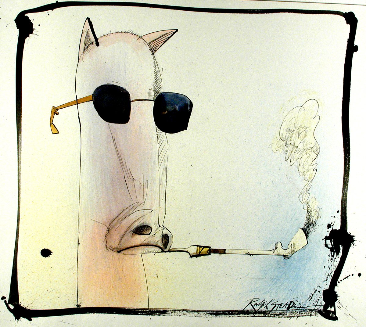 SteadmanArt's tweet image. Sunglasses, the armour against reality’s blinding glare. Behind tinted lenses, the world warps, a surreal dance of shadows and light. Shield your eyes, embrace the cool madness.

 #SunglassesDay #RalphSteadman #Gonzo