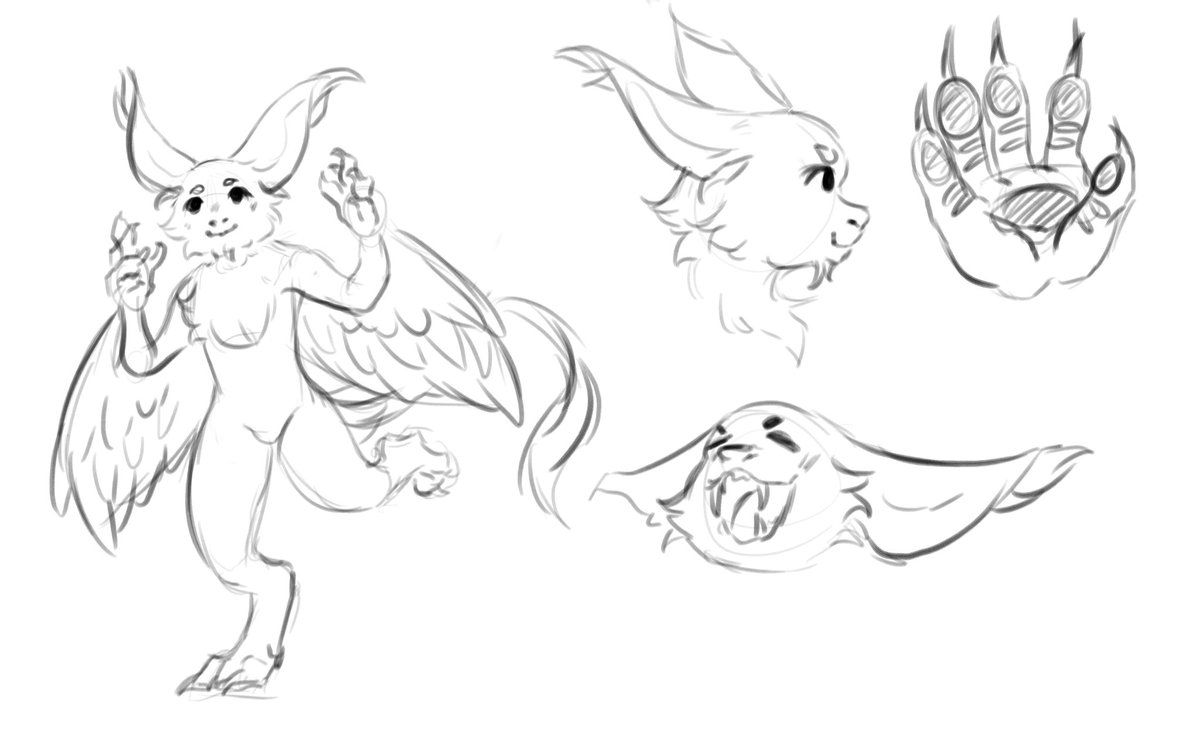 I have taken on a Project creating yet another Avali Kit-Bash.

This time around, I thought of a cat base. Specifically a Mayu. 

Sketch by a friend of mine.