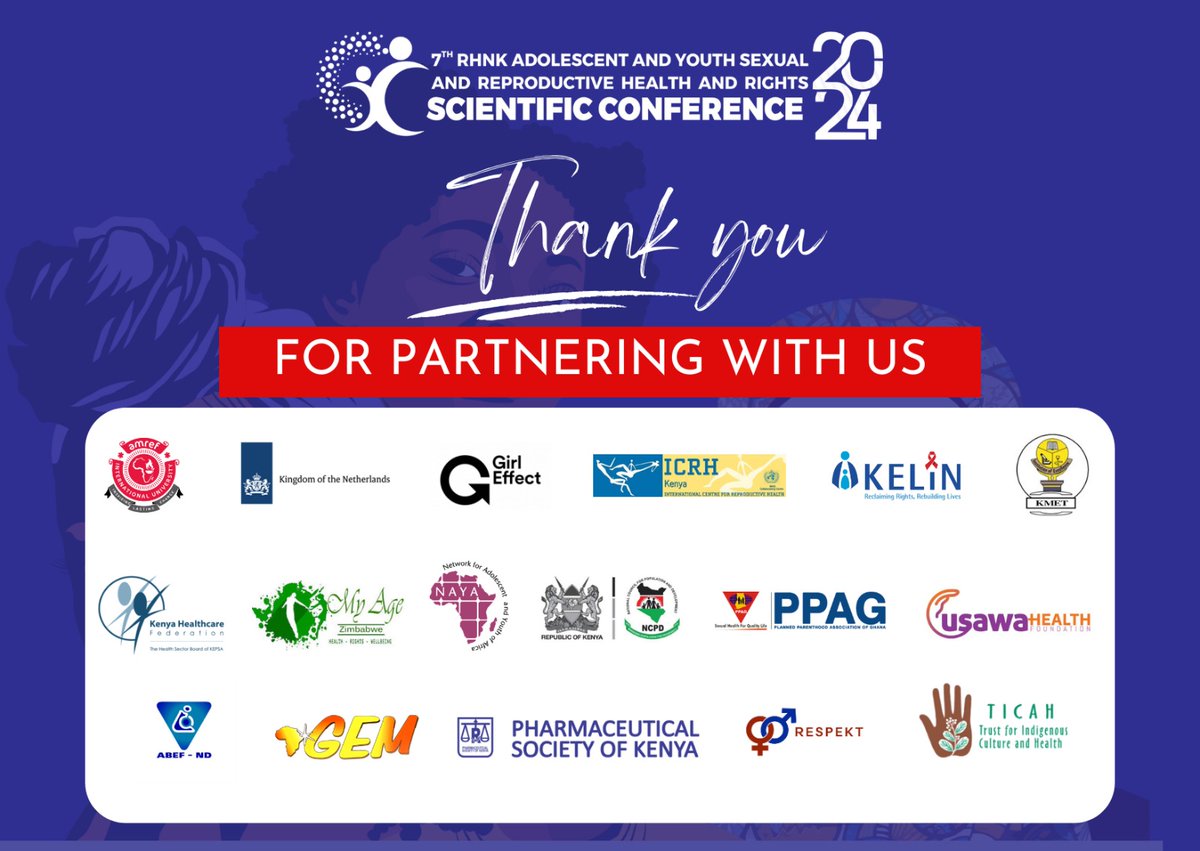 rhnkorg's tweet photo. We extend our deepest appreciation to all our partners!
Thank you for your support and collaboration in making the #RHNKConference2024 a reality. 
Thank you for being a part of this journey and for standing with us in our mission. #RHNKConference2024
@PPAGGhana @AmrefUniversity @NLinKenya @Kmet_Kenya @KenyaHealthFed @NCPD_Kenya 
@nellymunyasia