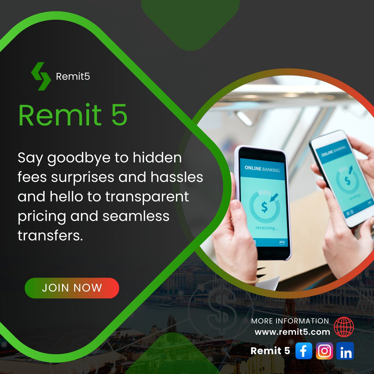 remitfive's tweet photo. Say goodbye to hidden fees, surprises, and hassles, and hello to transparent pricing and seamless transfers.💪💰 #remit5 #FinancialSuccess #JoinUsNowAskMeHow https://t.co/mvcm9FtmUh