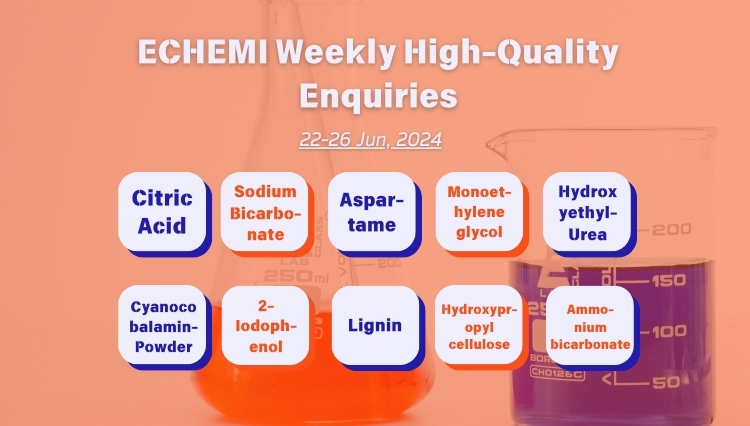 Echemiqd's tweet photo. We have sorted out the high-quality inquiries this week from ECHEMI.
#CitricAcid #Sodiumbicarbonate #Aspartame #Ethyleneglycol #HydroxyethylUrea #CyanocobalaminPowder #Lignin #Hydroxypropylcellulose #Ammoniumbicarbonate

Find out more details: https://t.co/LgWLTjmIRz https://t.co/6g6SD0Ql2I