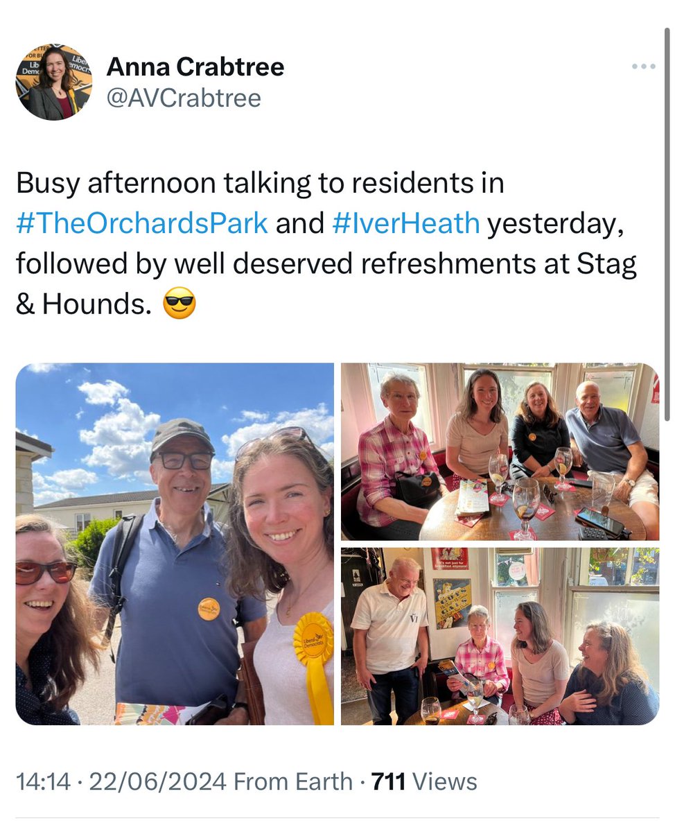 RemainerNow's tweet photo. Great to see that @AVCrabtree &amp; supporters are getting out &amp; about in lots of areas of South Bucks last few days. 

It was once unimaginable that the #Beaconsfield could be anything other than Tory held but all the LD signs appearing &amp; recent projection suggest that could change. https://t.co/dI1Lbwfq1e
