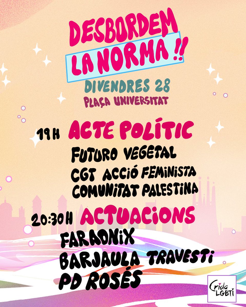 Genere_CGT's tweet photo. BARCELONA
🗓28 juny
📍Plaça Universitat
🕖19:00

🗓29 juny
📍Plaça Universitat
🕕18:00
❗️Punt de trobada CGT: 17:45 Aribau amb Universitat https://t.co/VoiOeCZUTn