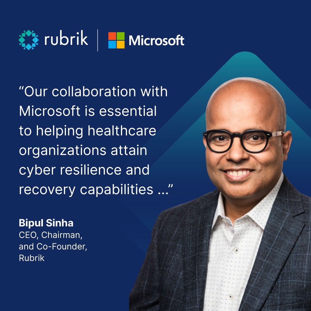 WOW! Humbled to share that <a href="/RubrikInc/">Rubrik</a> has been named the Healthcare and Life Sciences 2024 <a href="/Microsoft/">Microsoft</a> Partner of the Year! Healthcare is a prime target for #CyberAttacks, and who better to secure your sensitive data than Rubrik and Microsoft? rbrk.co/3VXKuIa