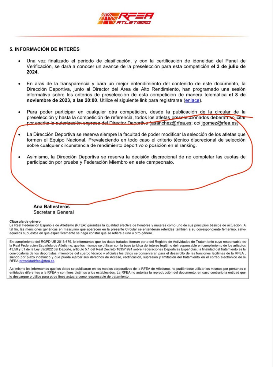 Alvaroatletismo's tweet photo. Cuando se comenta en el artículo la defensa de los criterios (por una cuestión de objetividad), olvida la parte MÁS IMPORTANTE: sigue existiendo el seleccionar a “dedo”.

Creo que Ana desconoce el trabajo de estos años de la Comisión de Atletas y nuestras reivindicaciones. https://t.co/ZV3Y1rdKEM