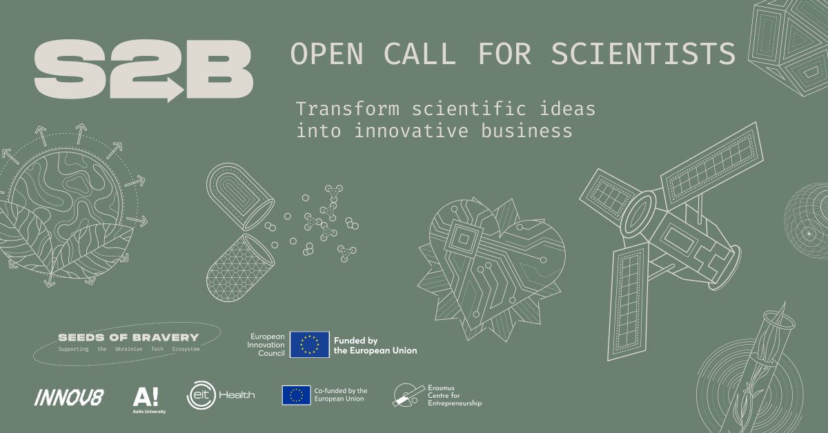Aalto Startup Center (@startupc) on Twitter photo 🧬 INNOV8 is calling for applications for the Science2Business practical program!
The program aims to support Ukrainian scientists in commercializing their research and projects into innovative businesses.
➡️ Apply now: innovate.com.ua/en/science2bus…
<a href="/seedsofbravery_/">Seeds of Bravery</a>
<a href="/AaltoUniversity/">Aalto University</a> 🧬 INNOV8 is calling for applications for the Science2Business practical program!
The program aims to support Ukrainian scientists in commercializing their research and projects into innovative businesses.
➡️ Apply now: innovate.com.ua/en/science2bus…
<a href="/seedsofbravery_/">Seeds of Bravery</a>
<a href="/AaltoUniversity/">Aalto University</a>
