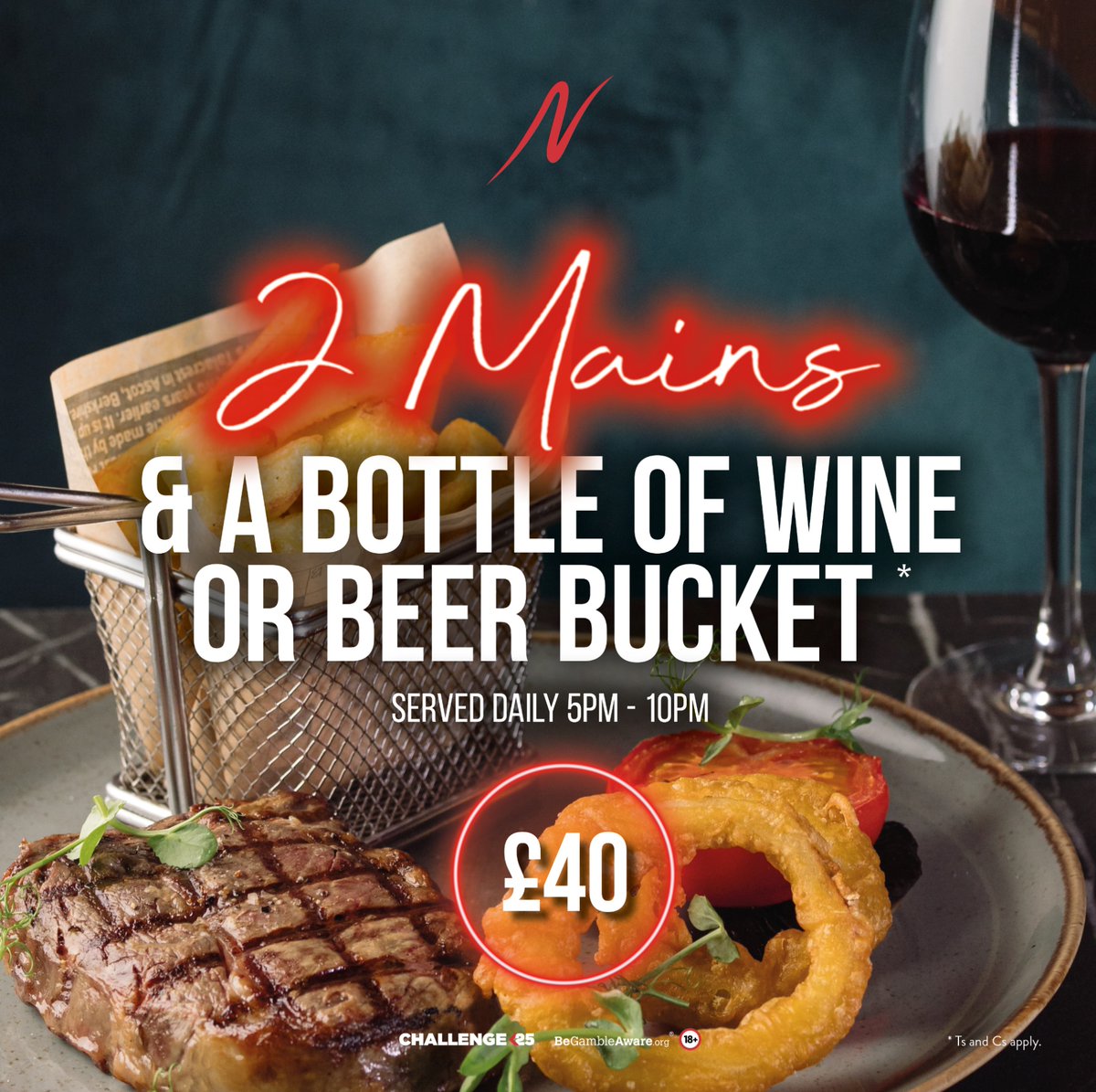 Thursday Date Night? 👀

Get 2 mains and a bottle of wine, or a bucket of beer, daily at Napoleons Manchester 5pm-10pm!

📆 Book: zurl.co/qyr3