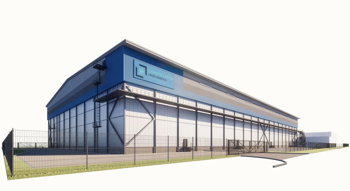CCLogisticsUK's tweet photo. Constellation UK are pleased to announce that work has begun on our new state-of-the art cold store expansion in Grimsby. When completed in 2025, the facility will boast a huge capacity of around 40,000 pallet positions.

Wondering how we can help with your storage and distribution requirements, learn more and get in touch here: https://t.co/LUI30mPxBC