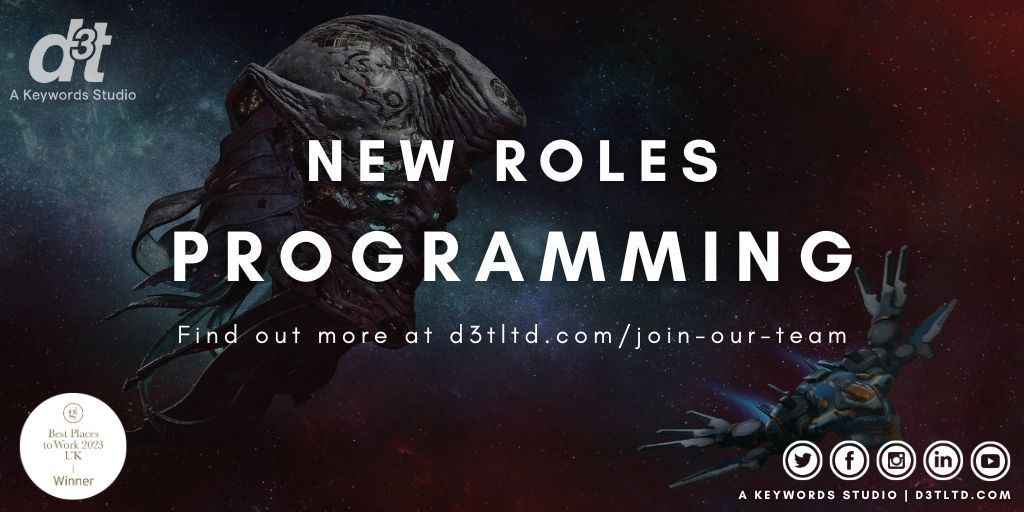 ⭐️ NEW PROGRAMMING ROLES ⭐️

We have a range of exciting opportunities to join our award-winning team, including:

🤝Lead Programmer
💻Principal Programmer
⌨️Senior Programmer
🖥️Mid-Level Programmer
🖌️Graphics Programmer

Find out more 👉 buff.ly/2XQ26tf

#hiring